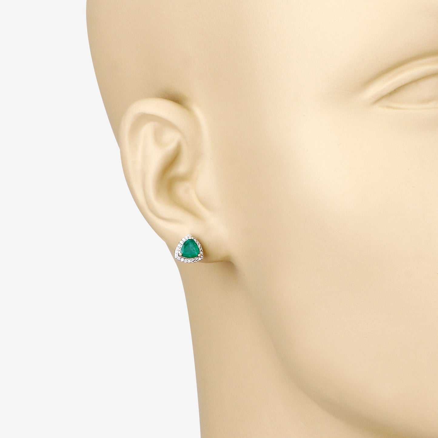 14K Yellow Gold Zambian Emerald and White Diamond Earrings fine