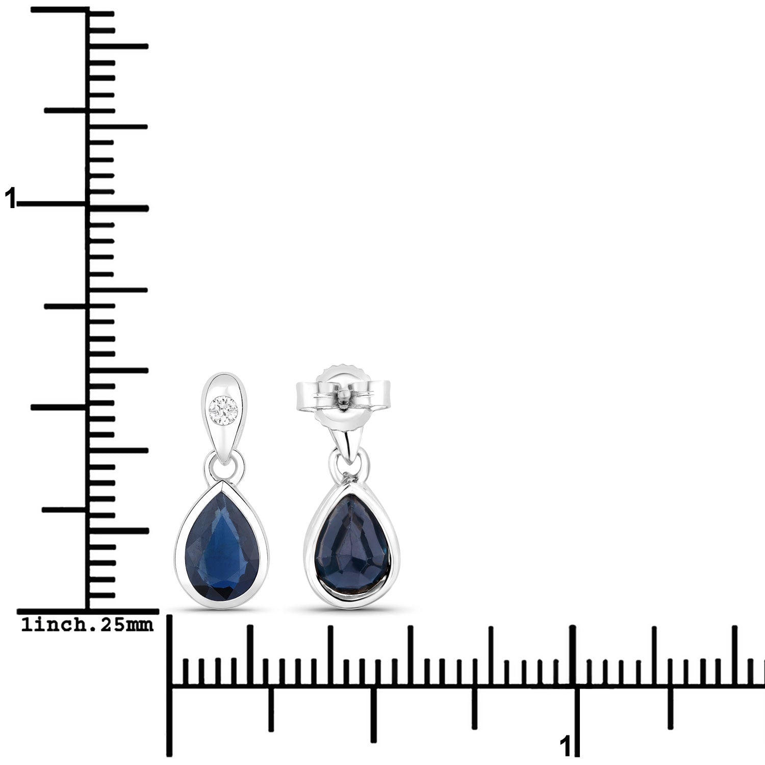 Sapphire and White Diamond 10KT White Gold Earrings