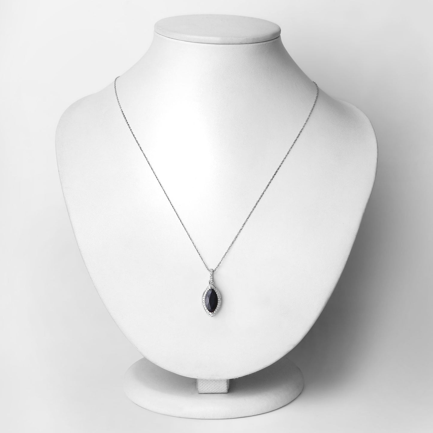 Sapphire and Diamond 10KT White Gold Pendant
