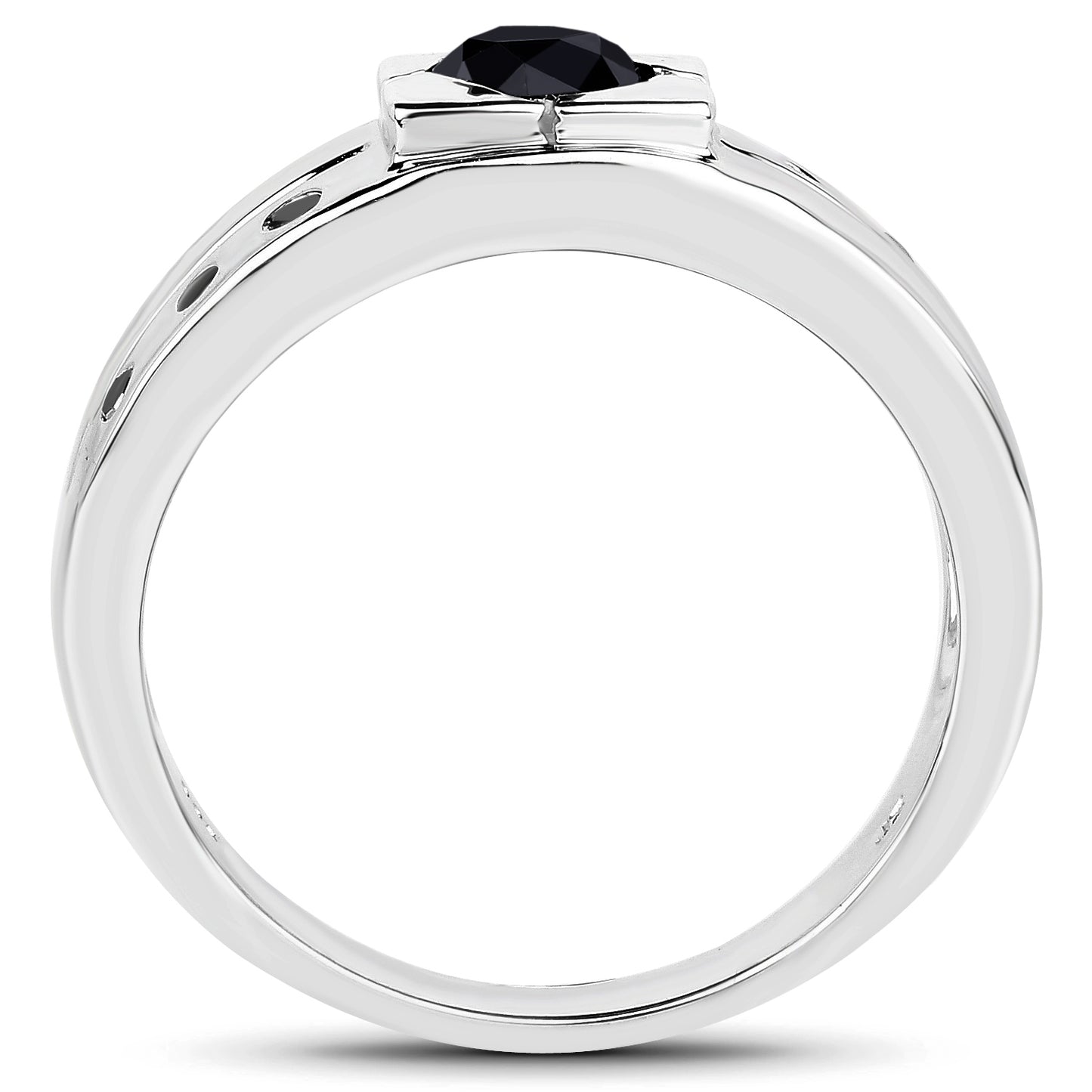 Sterling Silver 0.56 Carat Genuine Black Diamond Cocktail Ring fine