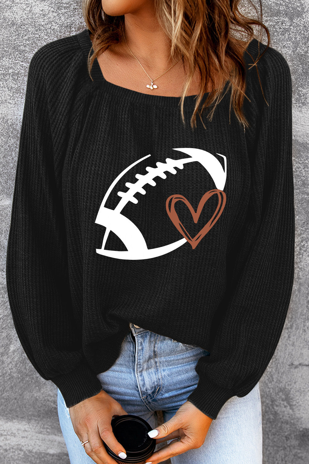 Football Graphic Ribbed Top ccw