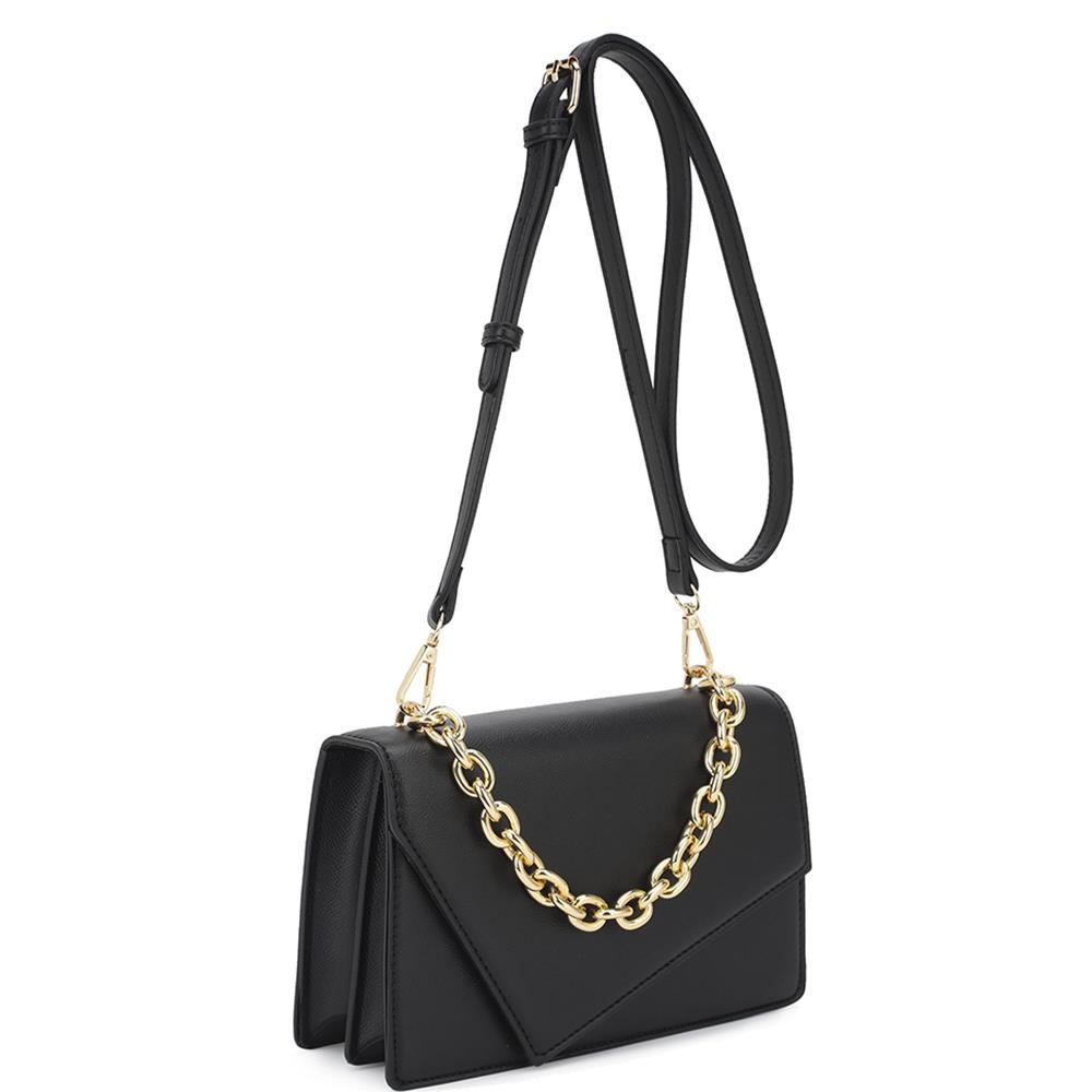 Smooth Plain Chain Link Crossbody Bag ccw