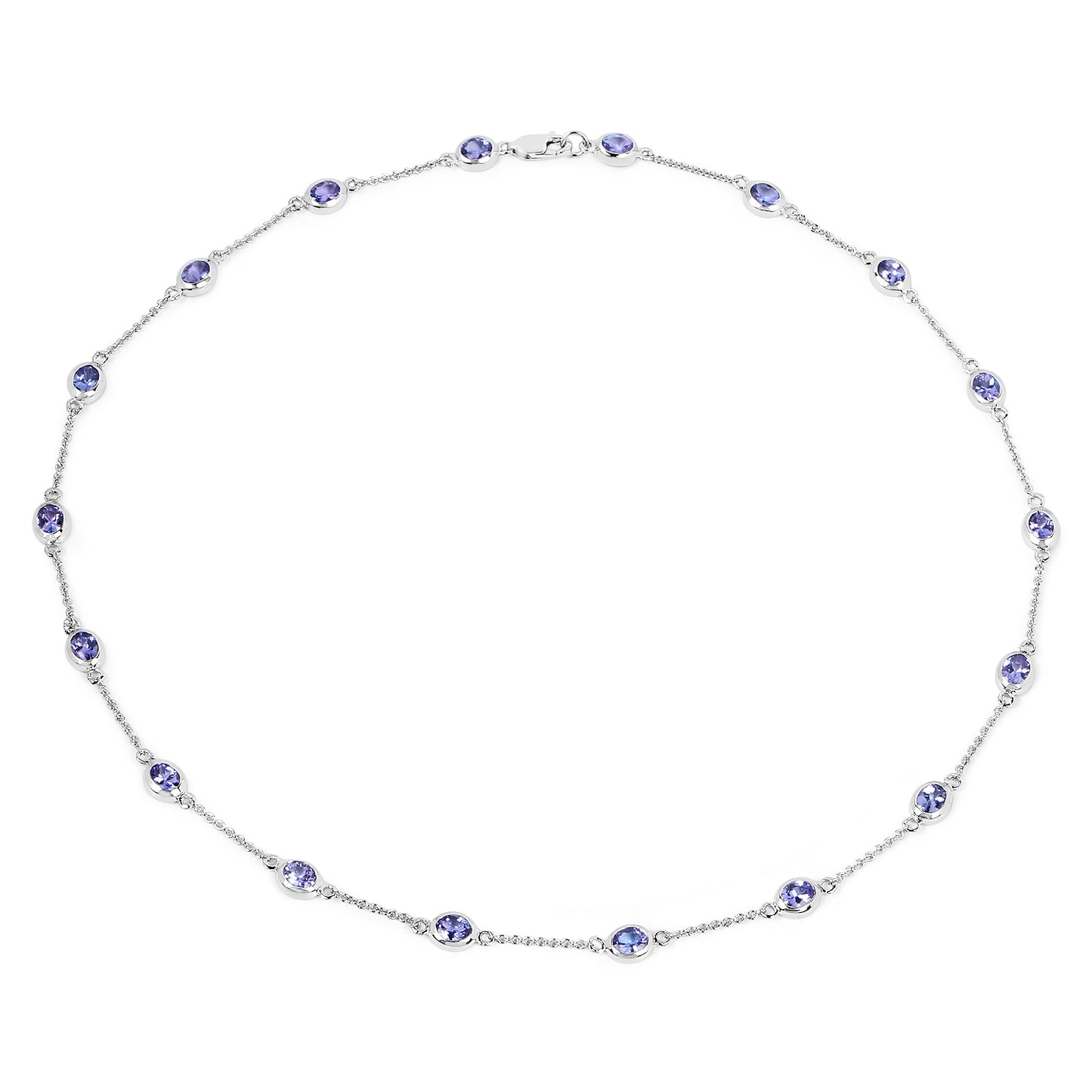 Sterling Silver Tanzanite 18 Inch Cocktail Style Necklace fine